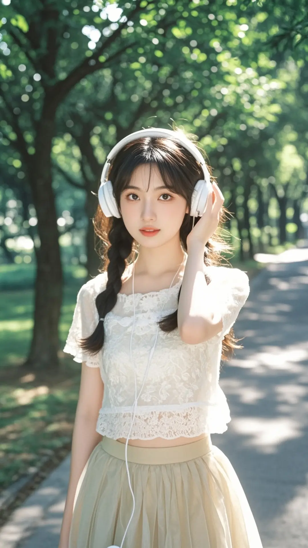 美容护肤模特人像图片_美女照片手机挡脸头像
