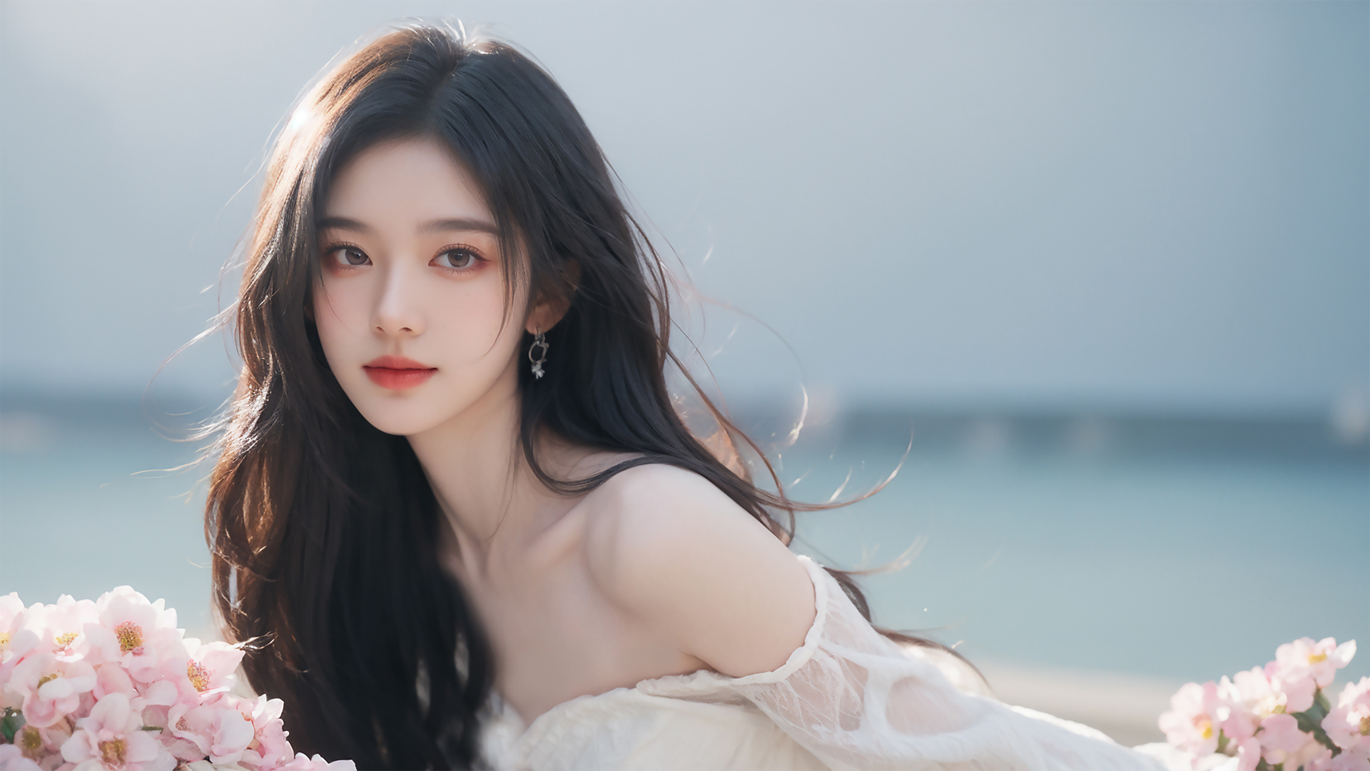 背景通用粉色水面背景场景图片素材_美女壁纸桌面免费