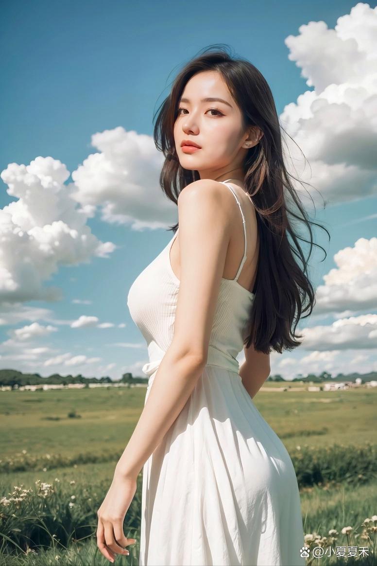 正面模特女性欧美白色背景微笑_美女高雅造型