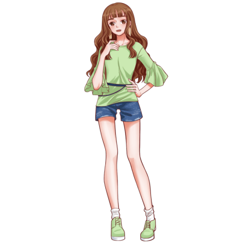 卡通感情人节女性元素贴纸_美女自拍旅游头像