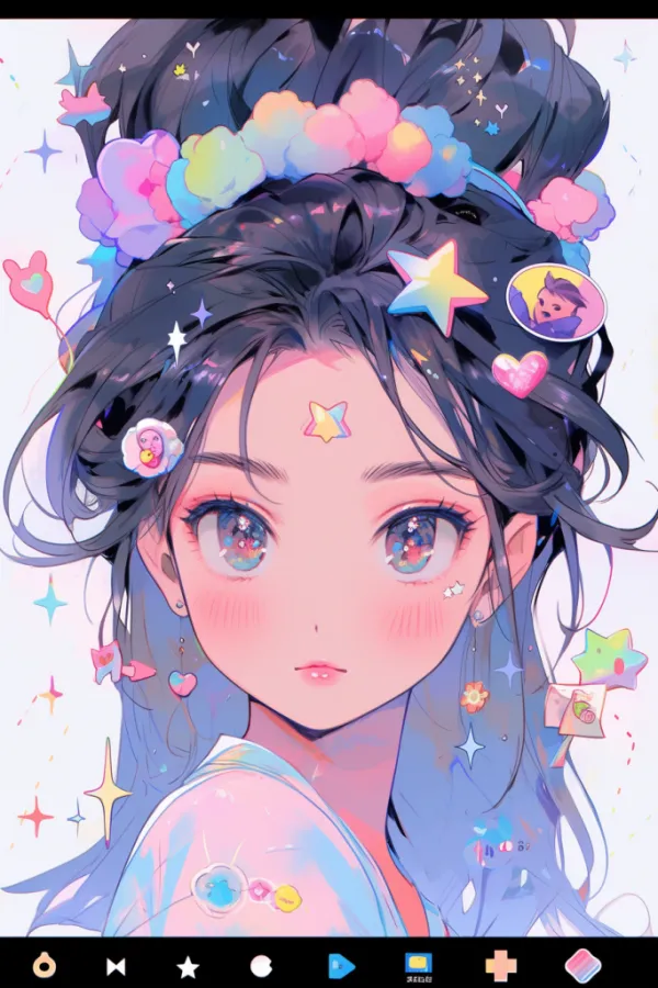 手绘人物插画女生_美女头像