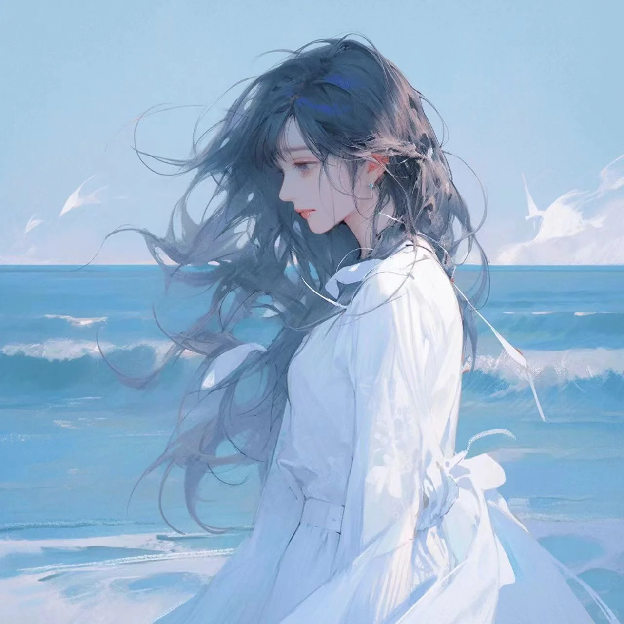 赤脚的女人穿着飞天的衣服在草地后面的背景里_美女时尚街拍